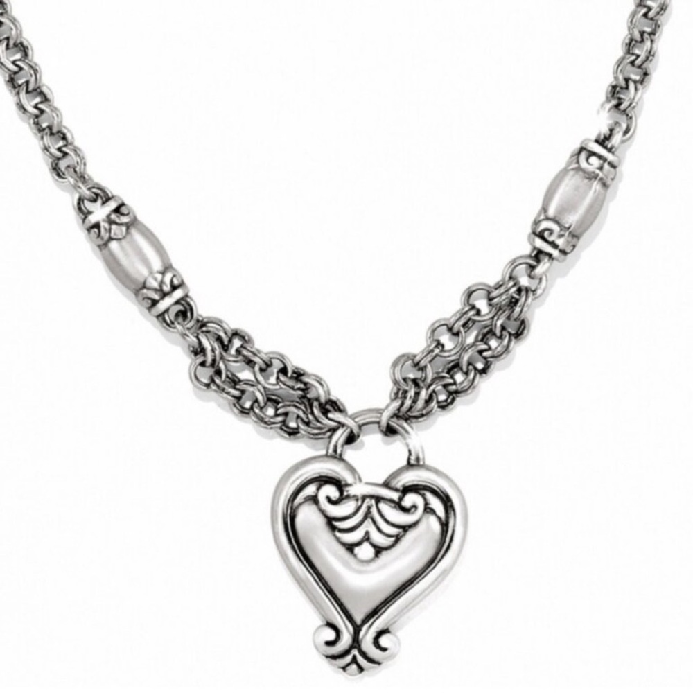 Brighton Blair Heart Shaped Pendant Necklace with Retired Rolo Chain.